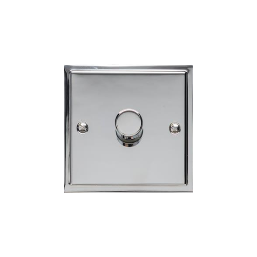 Elite Stepped Plate Range Polished Chrome Switches & Sockets, S02 - 1 Gang Dimmer 250 watts (Compatible with halogen/ incandescent bulbs) by Heritage Brass By M-Marcus