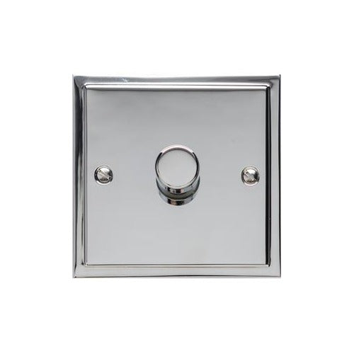 Elite Stepped Plate Range Polished Chrome Switches & Sockets, S02 - 1 Gang TED Dimmer (Compatible with LED Lamps) by Heritage Brass By M-Marcus