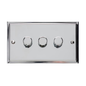 Elite Stepped Plate Range Polished Chrome Switches & Sockets, S02 - 3 Gang Dimmer 250 watts (Compatible with halogen/ incandescent bulbs) by Heritage Brass By M-Marcus