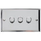 Elite Stepped Plate Range Polished Chrome Switches & Sockets, S02 - 3 Gang TED Dimmer (Compatible with LED Lamps) by Heritage Brass By M-Marcus