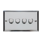Elite Stepped Plate Range Polished Chrome Switches & Sockets, S02 - 4 Gang Dimmer 250 watts (Compatible with halogen/ incandescent bulbs) by Heritage Brass By M-Marcus