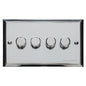 Elite Stepped Plate Range Polished Chrome Switches & Sockets, S02 - 4 Gang TED Dimmer (Compatible with LED Lamps) by Heritage Brass By M-Marcus