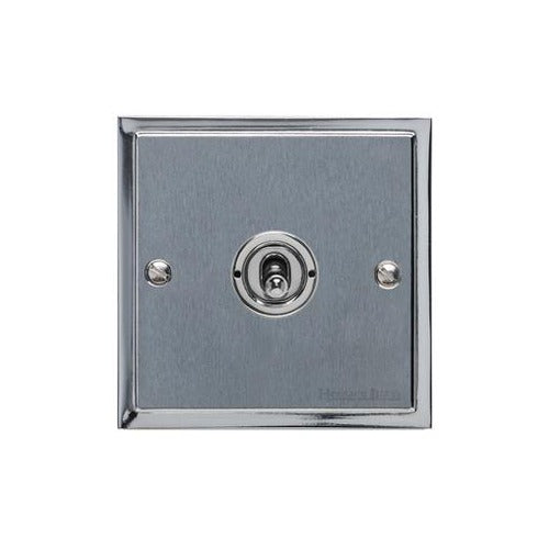 Elite Stepped Plate Range Satin Chrome Switches & Sockets, S03 - 1 Gang Toggle Switch by Heritage Brass By M-Marcus