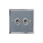 Elite Stepped Plate Range Satin Chrome Switches & Sockets, S03 - 2 Gang Toggle Switch by Heritage Brass By M-Marcus