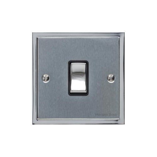 Elite Stepped Plate Range Satin Chrome Switches & Sockets, S03 - 1 Gang Intermediate Rocker Switch by Heritage Brass By M-Marcus