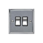Elite Stepped Plate Range Satin Chrome Switches & Sockets, S03 - 2 Gang Rocker Switch by Heritage Brass By M-Marcus