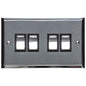 Elite Stepped Plate Range Satin Chrome Switches & Sockets, S03 - 4 Gang Rocker Switch by Heritage Brass By M-Marcus