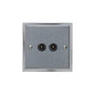 Elite Stepped Plate Range Satin Chrome Switches & Sockets, S03 - 2 Gang TV Coaxial Socket by Heritage Brass By M-Marcus