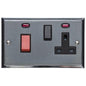 Elite Stepped Plate Range Satin Chrome Switches & Sockets, S03 - 45A Cooker Unit + 13A Socket by Heritage Brass By M-Marcus