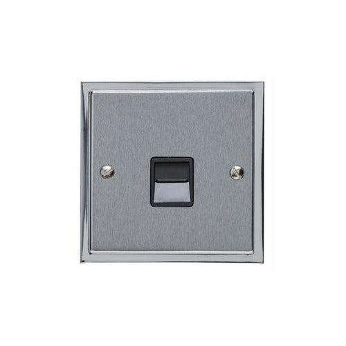 Elite Stepped Plate Range Satin Chrome Switches & Sockets, S03 - 1 Gang Master Line Socket by Heritage Brass By M-Marcus