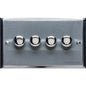 Elite Stepped Plate Range Satin Chrome Switches & Sockets, S03 - 4 Gang TED Dimmer (Compatible with LED Lamps) by Heritage Brass By M-Marcus