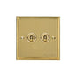 Elite Stepped Plate Range Satin Brass Switches & Sockets, S04 - 2 Gang Toggle Switch by Heritage Brass By M-Marcus