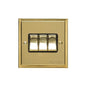 Elite Stepped Plate Range Satin Brass Switches & Sockets, S04 - 3 Gang Rocker Switch by Heritage Brass By M-Marcus