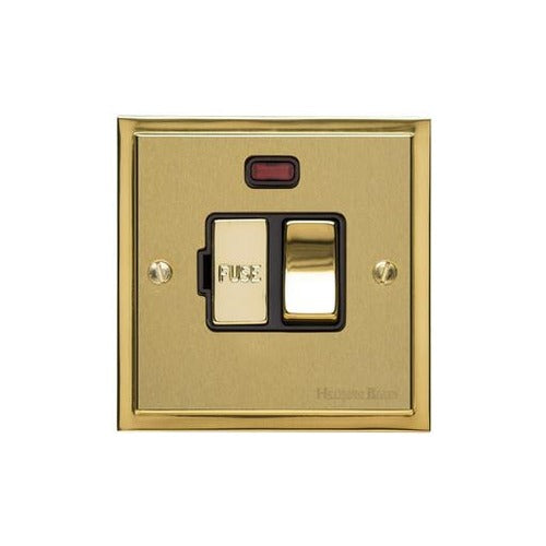 Elite Stepped Plate Range Satin Brass Switches & Sockets, S04 - Switched Spur with Neon (13 Amp) by Heritage Brass By M-Marcus