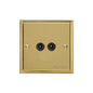 Elite Stepped Plate Range Satin Brass Switches & Sockets, S04 - TV/FM Diplexed Socket by Heritage Brass By M-Marcus