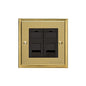 Elite Stepped Plate Range Satin Brass Switches & Sockets, S04 - 2 Gang Secondary Line Socket by Heritage Brass By M-Marcus