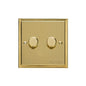 Elite Stepped Plate Range Satin Brass Switches & Sockets, S04 - 2G Multi Location Primary Dimmer by Heritage Brass By M-Marcus