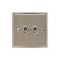 Elite Stepped Plate Range Satin Nickel Switches & Sockets, S05 - 2 Gang Toggle Switch by Heritage Brass By M-Marcus