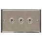 Elite Stepped Plate Range Satin Nickel Switches & Sockets, S05 - 3 Gang Toggle Switch by Heritage Brass By M-Marcus