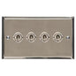 Elite Stepped Plate Range Satin Nickel Switches & Sockets, S05 - 4 Gang Toggle Switch by Heritage Brass By M-Marcus