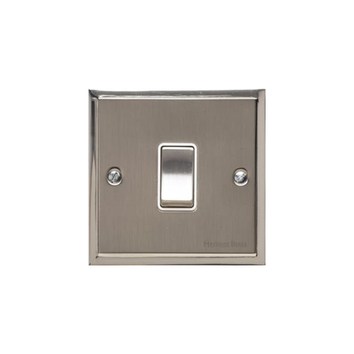 Elite Stepped Plate Range Satin Nickel Switches & Sockets, S05 - 20A Double Pole Switch by Heritage Brass By M-Marcus
