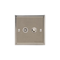 Elite Stepped Plate Range Satin Nickel Switches & Sockets, S05 - TV/Satellite Socket by Heritage Brass By M-Marcus
