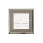 Elite Stepped Plate Range Satin Nickel Switches & Sockets, S05 - 2 Gang CAT6 by Heritage Brass By M-Marcus