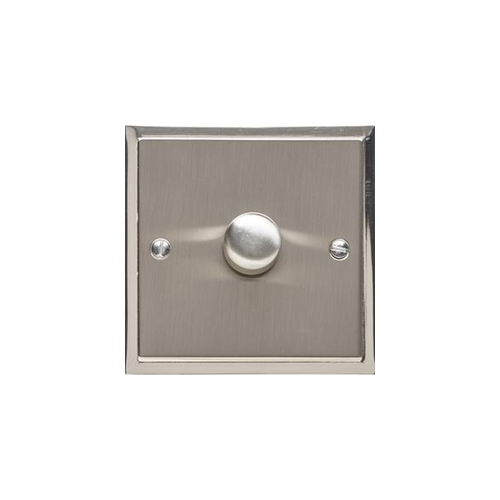 Elite Stepped Plate Range Satin Nickel Switches & Sockets, S05 - 1 Gang Dimmer 250 watts (Compatible with halogen/ incandescent bulbs) by Heritage Brass By M-Marcus