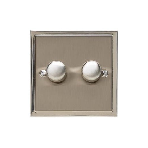 Elite Stepped Plate Range Satin Nickel Switches & Sockets, S05 - 2G Multi Location Primary Dimmer by Heritage Brass By M-Marcus