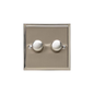Elite Stepped Plate Range Satin Nickel Switches & Sockets, S05 - 2 Gang Dimmer 400 watts (Compatible with halogen/ incandescent bulbs) by Heritage Brass By M-Marcus