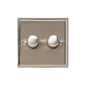 Elite Stepped Plate Range Satin Nickel Switches & Sockets, S05 - 2 Gang TED Dimmer (Compatible with LED Lamps) by Heritage Brass By M-Marcus