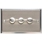 Elite Stepped Plate Range Satin Nickel Switches & Sockets, S05 - 3G Multi Location Primary Dimmer by Heritage Brass By M-Marcus