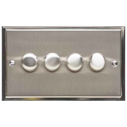 Elite Stepped Plate Range Satin Nickel Switches & Sockets, S05 - 4G Multi Location Primary Dimmer by Heritage Brass By M-Marcus