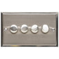 Elite Stepped Plate Range Satin Nickel Switches & Sockets, S05 - 4G Multi Location Primary Dimmer by Heritage Brass By M-Marcus
