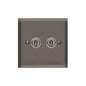 Elite Stepped Plate Range Polished Black Nickel Switches & Sockets, S06 - 2 Gang Toggle Switch by Heritage Brass By M-Marcus