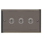 Elite Stepped Plate Range Polished Black Nickel Switches & Sockets, S06 - 3 Gang Toggle Switch by Heritage Brass By M-Marcus