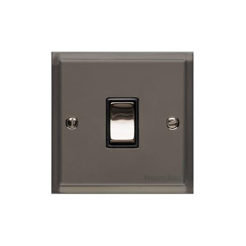 Elite Stepped Plate Range Polished Black Nickel Switches & Sockets, S06 - 1 Gang Rocker Switch by Heritage Brass By M-Marcus