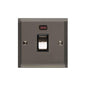Elite Stepped Plate Range Polished Black Nickel Switches & Sockets, S06 - 20A Double Pole Switch with Neon by Heritage Brass By M-Marcus