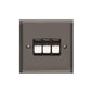Elite Stepped Plate Range Polished Black Nickel Switches & Sockets, S06 - 3 Gang Rocker Switch by Heritage Brass By M-Marcus