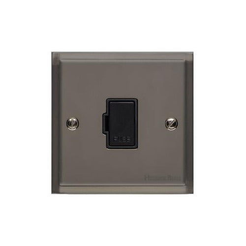 Elite Stepped Plate Range Polished Black Nickel Switches & Sockets, S06 - Unswitched Spur (13 Amp) by Heritage Brass By M-Marcus