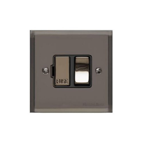 Elite Stepped Plate Range Polished Black Nickel Switches & Sockets, S06 - Switched Spur (13 Amp) by Heritage Brass By M-Marcus
