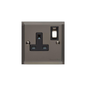 Elite Stepped Plate Range Polished Black Nickel Switches & Sockets, S06 - Single Socket (13 Amp) by Heritage Brass By M-Marcus
