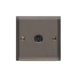 Elite Stepped Plate Range Polished Black Nickel Switches & Sockets, S06 - 1 Gang Non-Isolated TV Coaxial Socket by Heritage Brass By M-Marcus