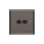 Elite Stepped Plate Range Polished Black Nickel Switches & Sockets, S06 - 2 Gang TV Coaxial Socket by Heritage Brass By M-Marcus