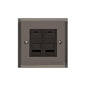 Elite Stepped Plate Range Polished Black Nickel Switches & Sockets, S06 - 2 Gang Secondary Line Socket by Heritage Brass By M-Marcus