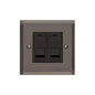 Elite Stepped Plate Range Polished Black Nickel Switches & Sockets, S06 - 2 Gang CAT6 by Heritage Brass By M-Marcus