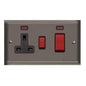 Elite Stepped Plate Range Polished Black Nickel Switches & Sockets, S06 - 45A Cooker Unit + 13A Socket by Heritage Brass By M-Marcus