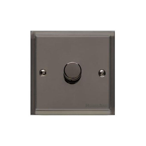 Elite Stepped Plate Range Polished Black Nickel Switches & Sockets, S06 - 1 Gang Dimmer 250 watts (Compatible with halogen/ incandescent bulbs) by Heritage Brass By M-Marcus