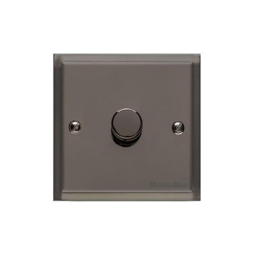 Elite Stepped Plate Range Polished Black Nickel Switches & Sockets, S06 - 1G Multi Location Secondary Dimmer by Heritage Brass By M-Marcus