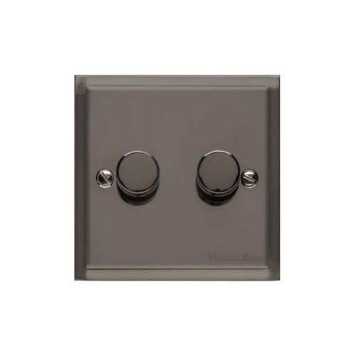Elite Stepped Plate Range Polished Black Nickel Switches & Sockets, S06 - 2G Multi Location Primary Dimmer by Heritage Brass By M-Marcus